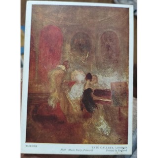 Cartão postal vintage música festa Petworth por J. M. W. Turner Tate Gallery não publicado