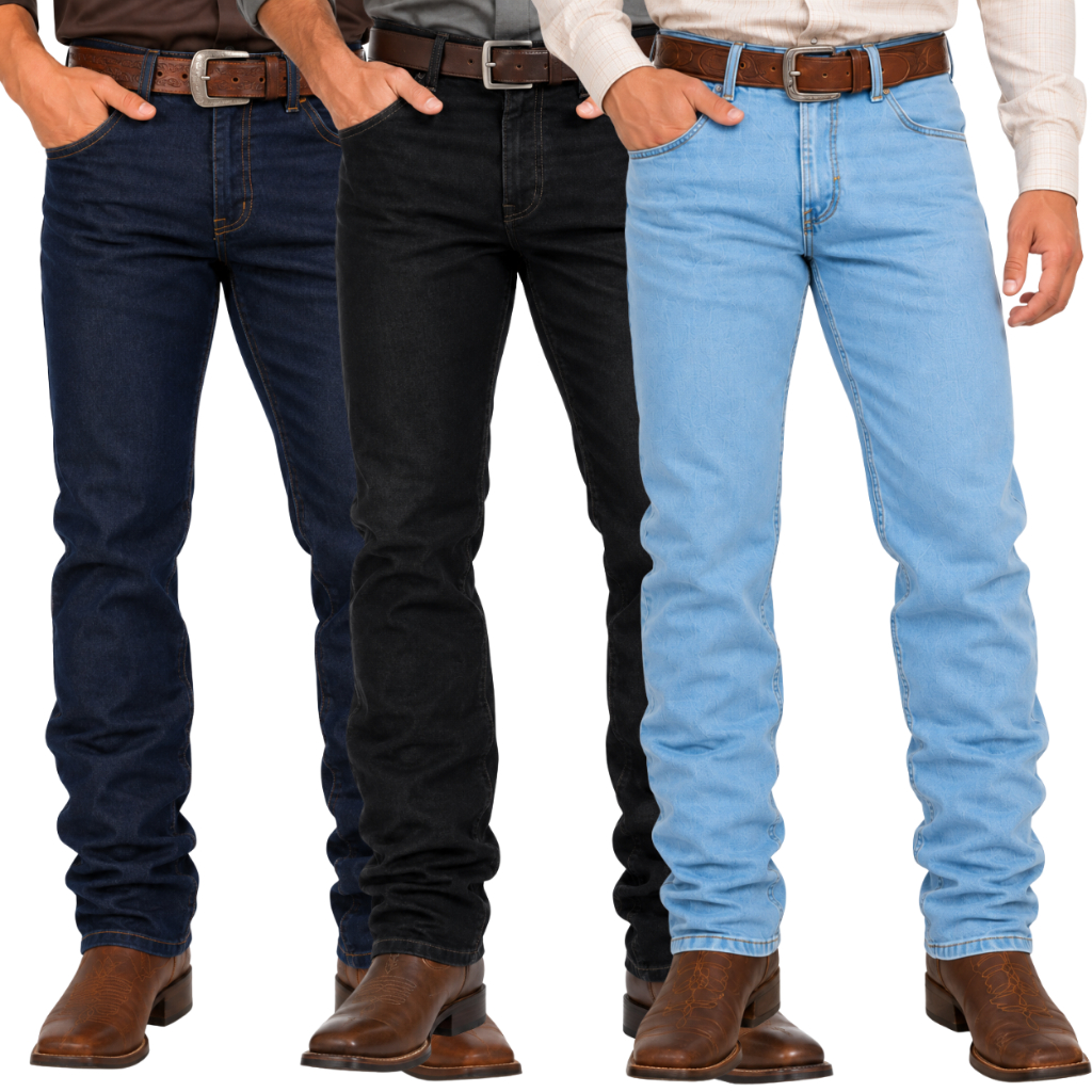 Calça Jeans Masculina Modelo Country Rodeio Com Lycra Estilo Cowboy