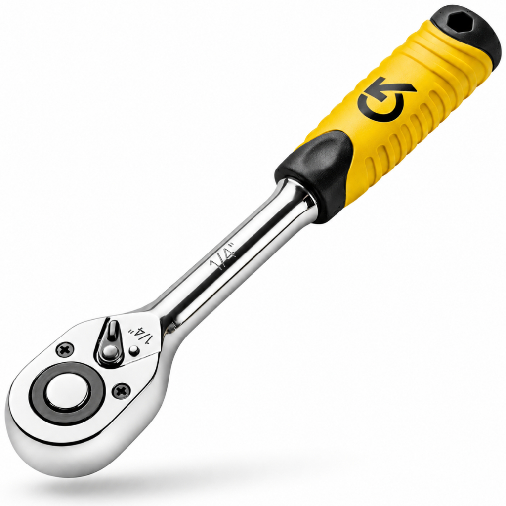 Chave Catraca Reversível Encaixe 1/4 Soquetes Aço Mecânico Profissional Oficina Automotiva Resistent