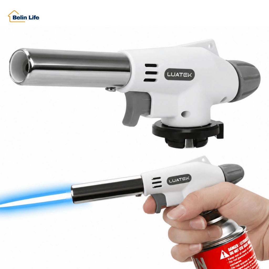 Maçarico Culinário a Gás LUATEK LWJ-2276 Chama Regulável para Cozinha e Churrasco