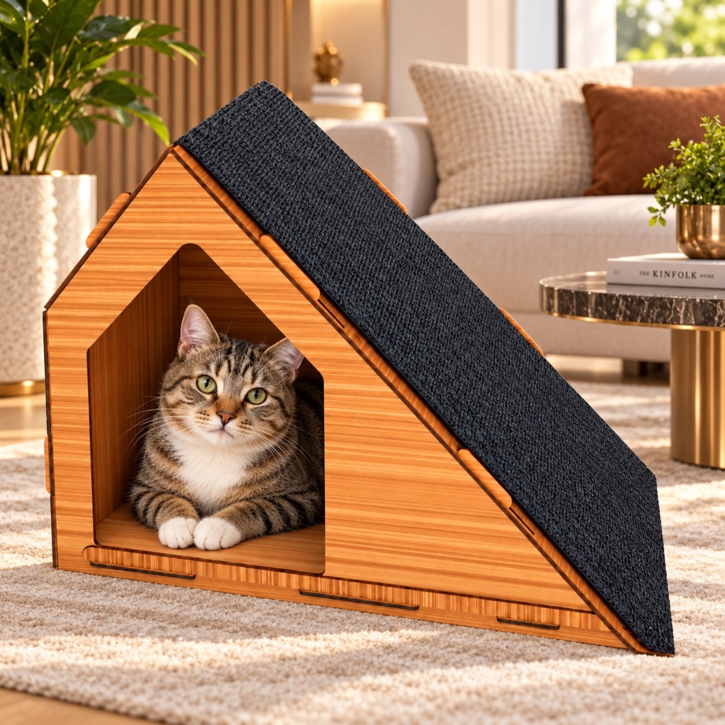 Casa Casinha Para Gato com Rampa Caminha e Arranhador