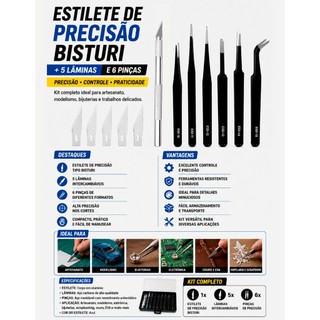 Ferramentas de Precisão para Reparo de Celular Notebook Tablet Videogame e Eletrônico