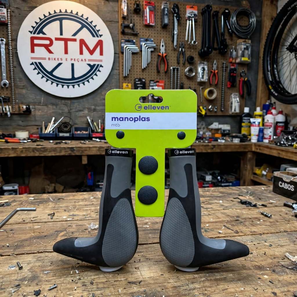MANOPLA ERGONOMICA COM BAR END ELLEVE SOFT CINZA BIKE ORIGINAL · foto 2