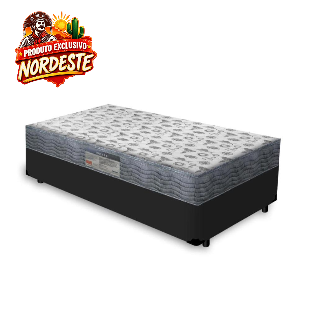 Cama Box com Colchão de Espuma D33 Ortobom ISO 100 Solteiro 88cm