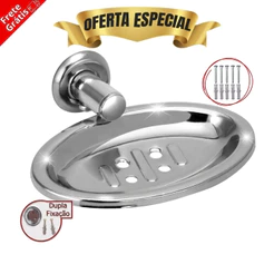Saboneteira Inox Banheiro Suporte Porta Sabonete Cromada