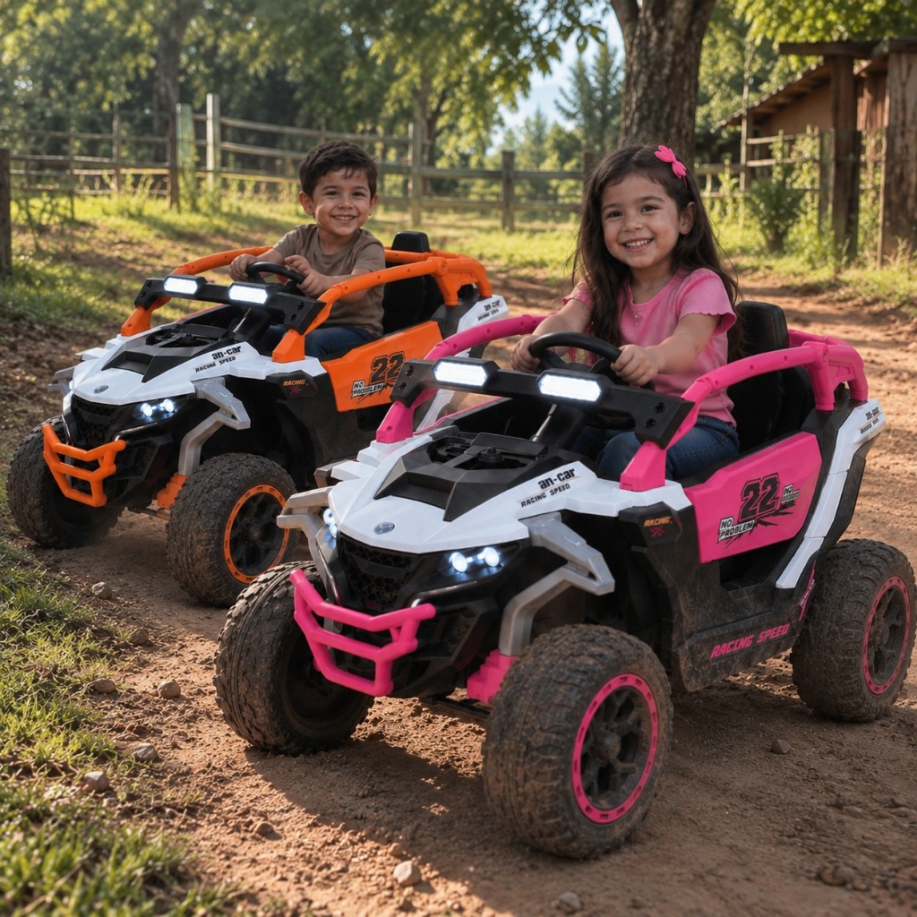 Carro Eletrico Zippy Toys Utv Z-Adventure Rosa 12V Com Controle