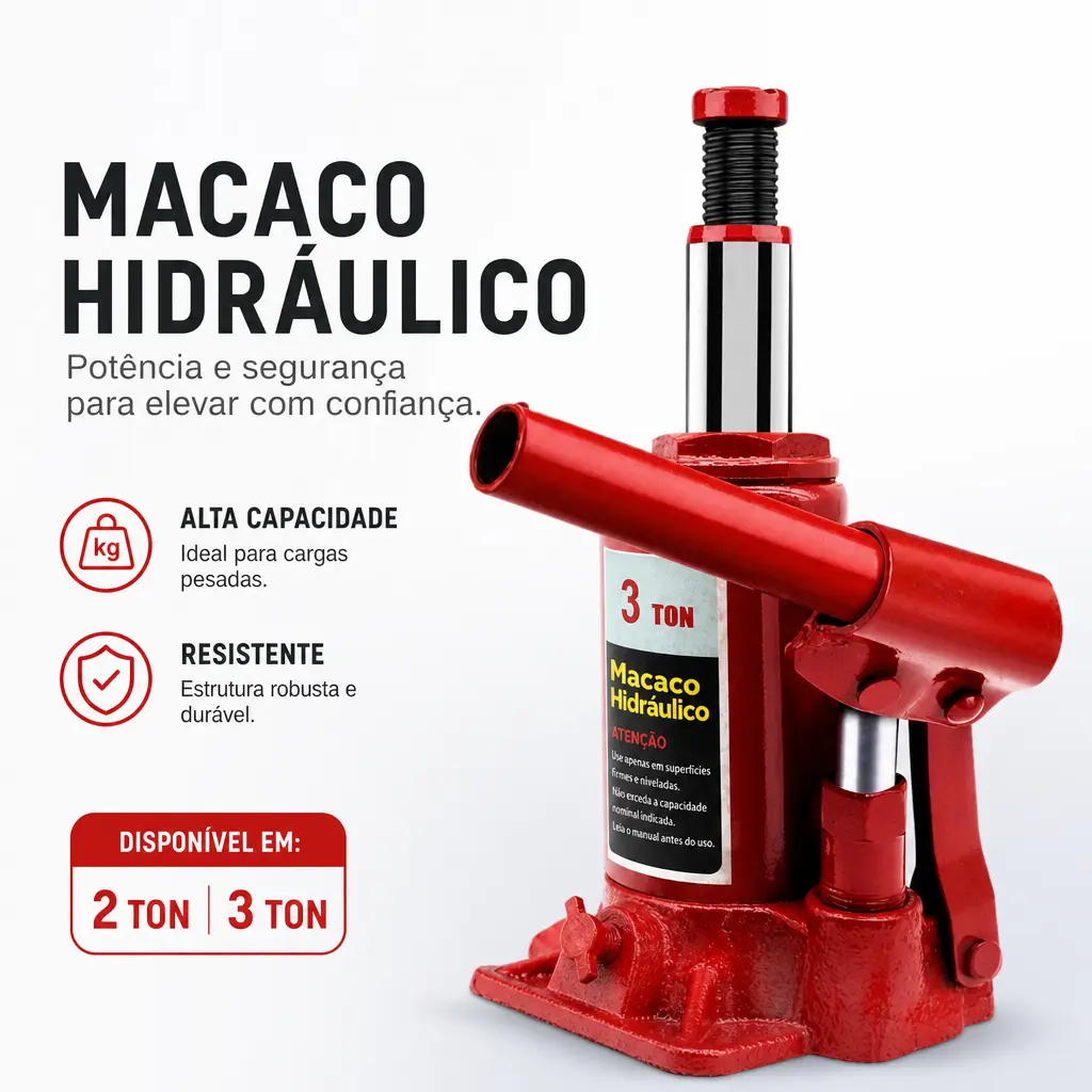 🔥 Envio em 24 horas | Mini Macaco Hidraulico Garrafa 3 T Automotive for Car and Truck - Lifting Tool