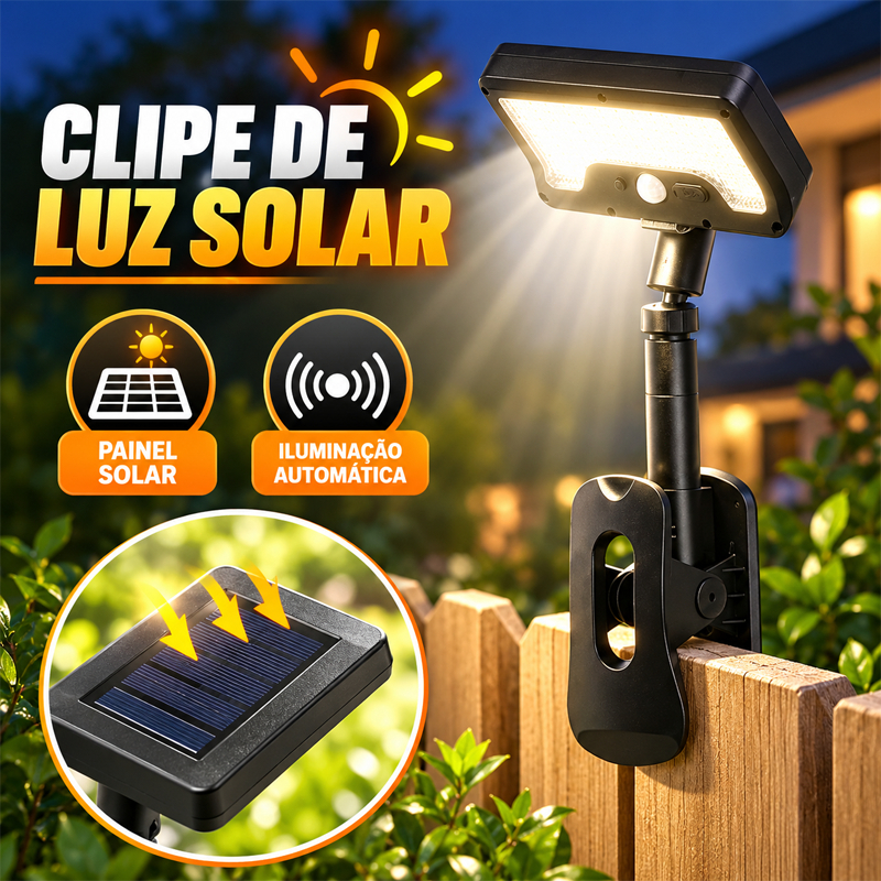 Nova Versão Luz Solar LED com Clipe Sensor de Movimento 3 Modos Impermeável para Jardim e Área Externa