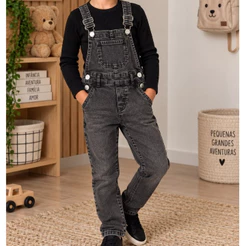 Jardineira Jeans Infantil Menino Salopete Macacão Calça Masculino
