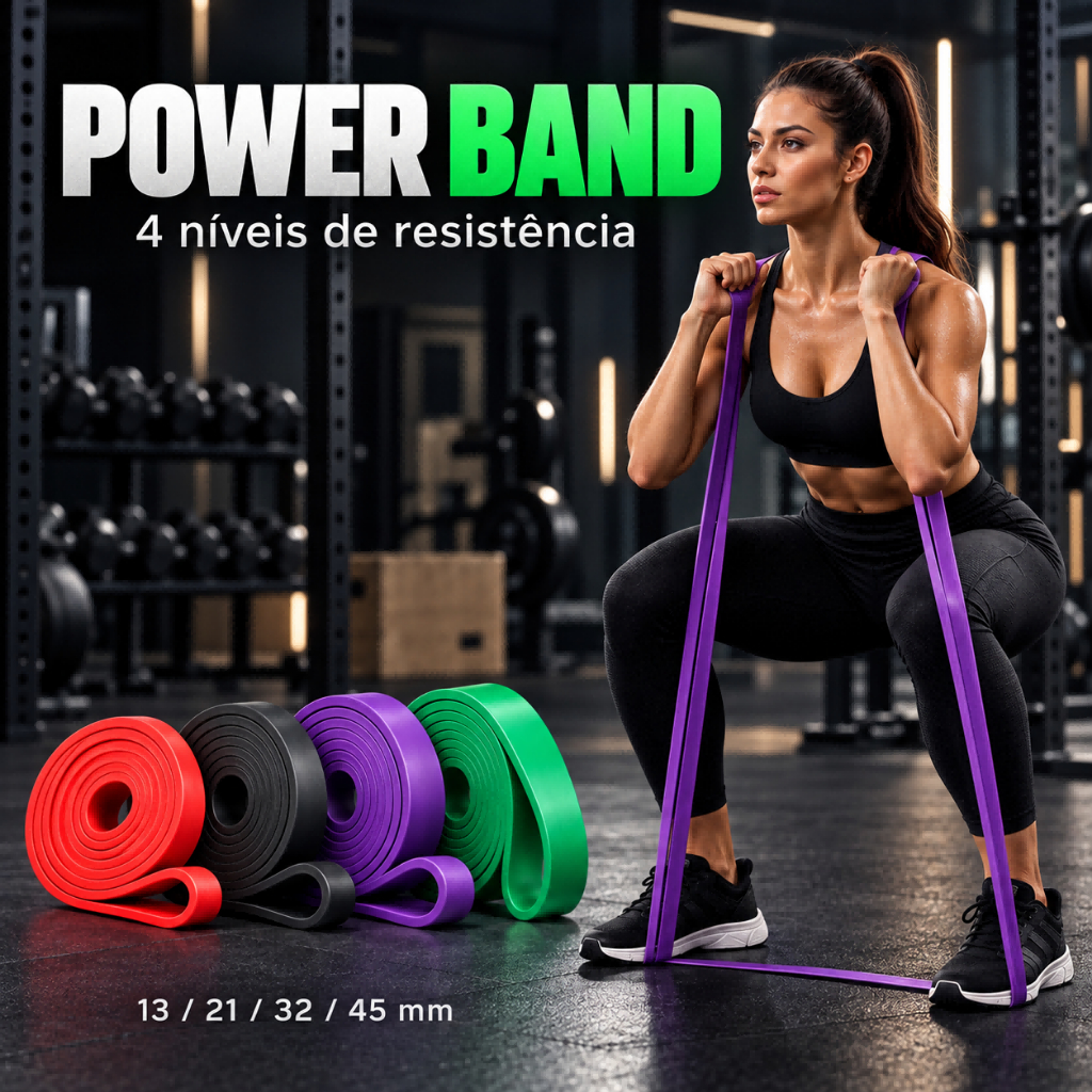 Super Bands Elásticos Extensores – Crossfit, Musculação e Treino Funcional (3 Resistências)