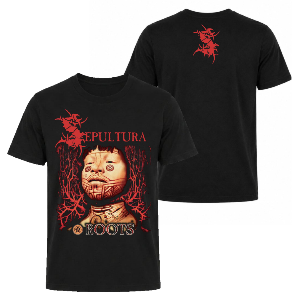 Camiseta Sepultura Roots Básica Masculina Feminina Rock Metal Heavy Metal Algodão Estampada