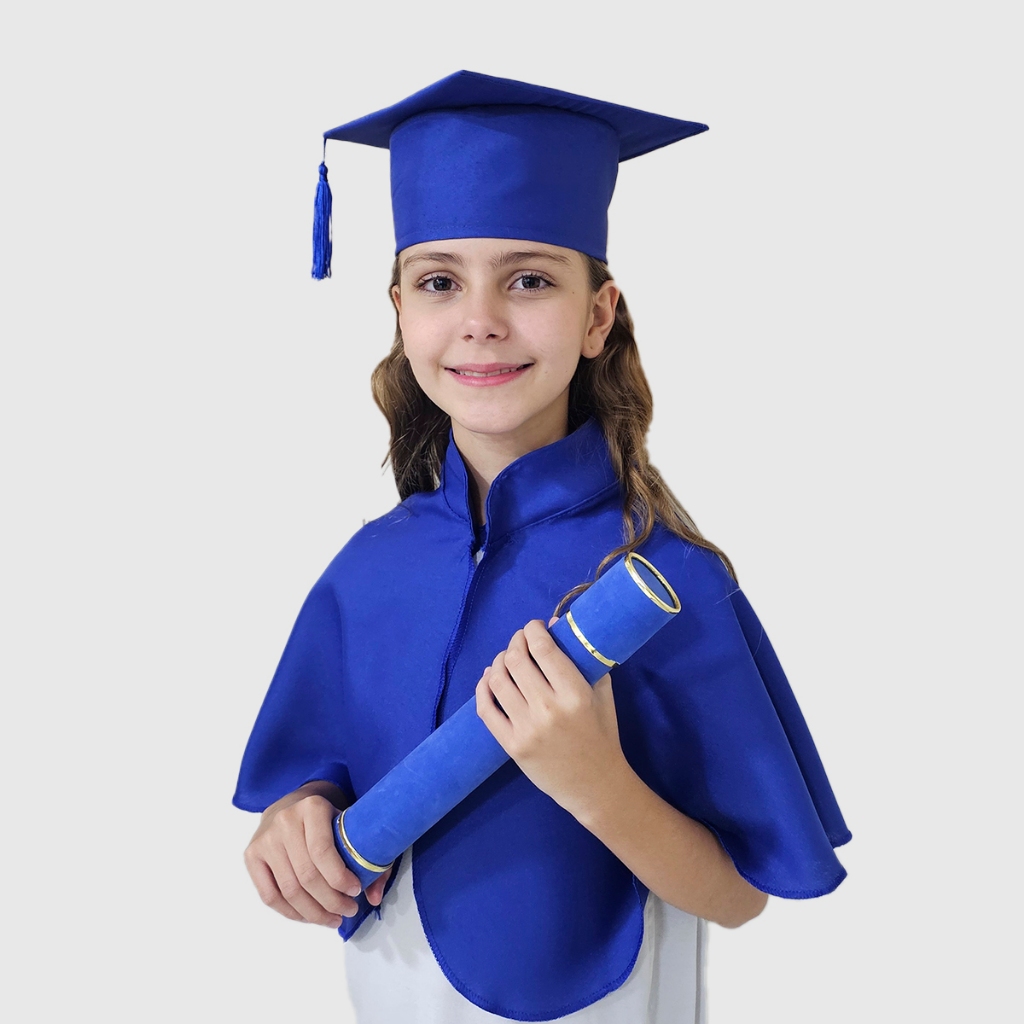 Mini beca meia beca - pelerine capelo e canudo para formatura