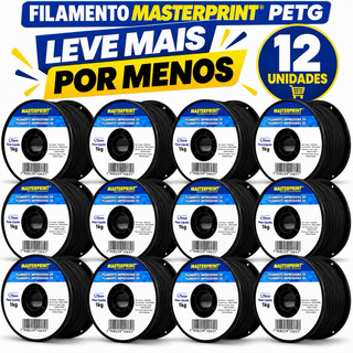 Filamento 3D Masterprint PETG Preto e Branco 1,75mm 1kg Alta Qualidade Atacado