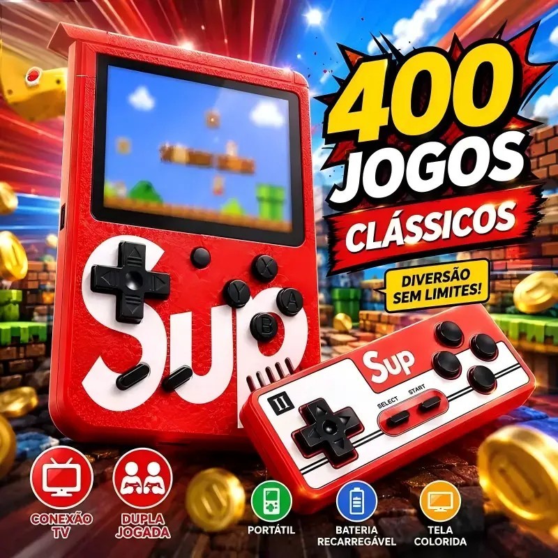 Mini Video Game Sup Game Box 400 Games In 1 Portable Old Games For Kids Colorful lcd