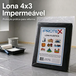 Lona Plástica Preta 4x3 Impermeável 100 Micras Leve Multiuso Proteção Obra Mudança Pintura 12m² - Lonas Protex.