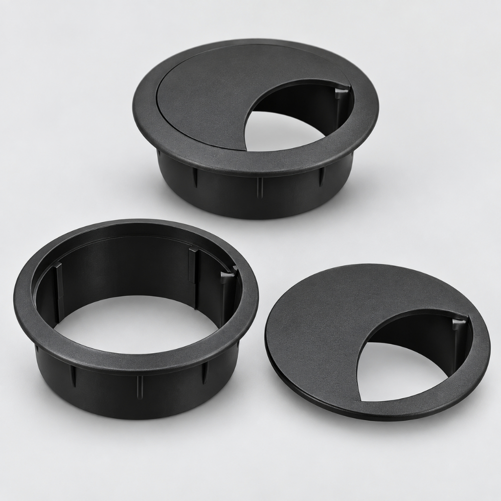 Kit 3, 5 ou 10  Passa Fio Redondo 46mm para Mesa Escritório Móveis Organizador de Cabos