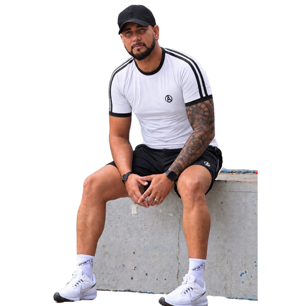 Camisa Masculina Dry Fit UV 30+ Esportiva Para Academia Poliéster Silk Preto