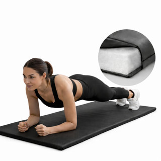Colchonete de Academia 90x40x2cm Compacto Espuma D23 Impermeável Azul Preto Mat Yoga Pila…