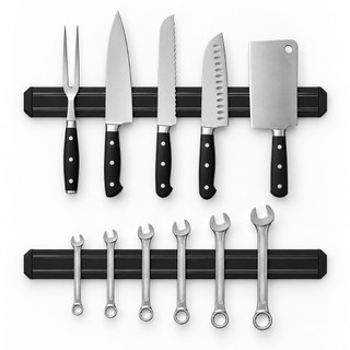 Barra Magnética para Facas Preto com Ímã Forte Barra Organizador de Facas para Cozinha Bons Chefs