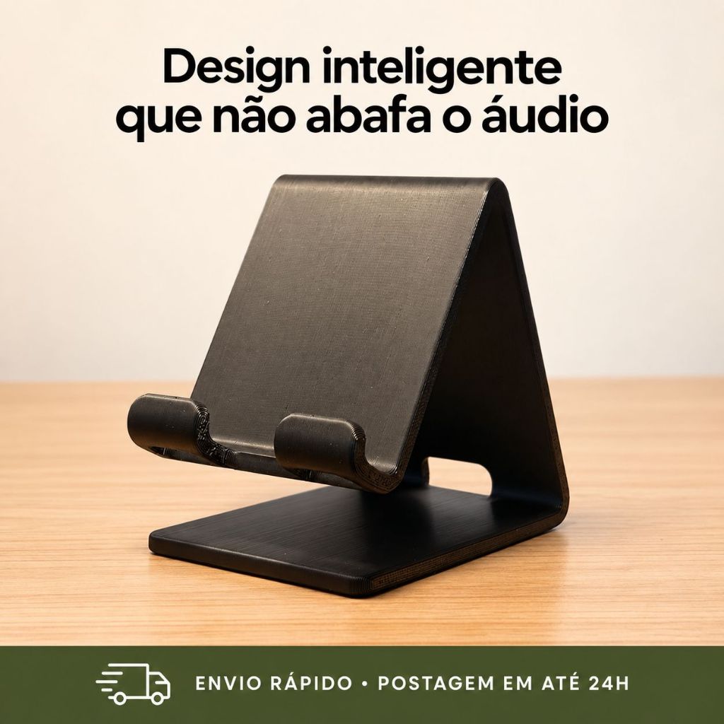 Suporte de Mesa Para Celular Universal Anti Som Abafado Vertical Horizontal Para Vídeos, Filmes, Jogos e Videochamadas