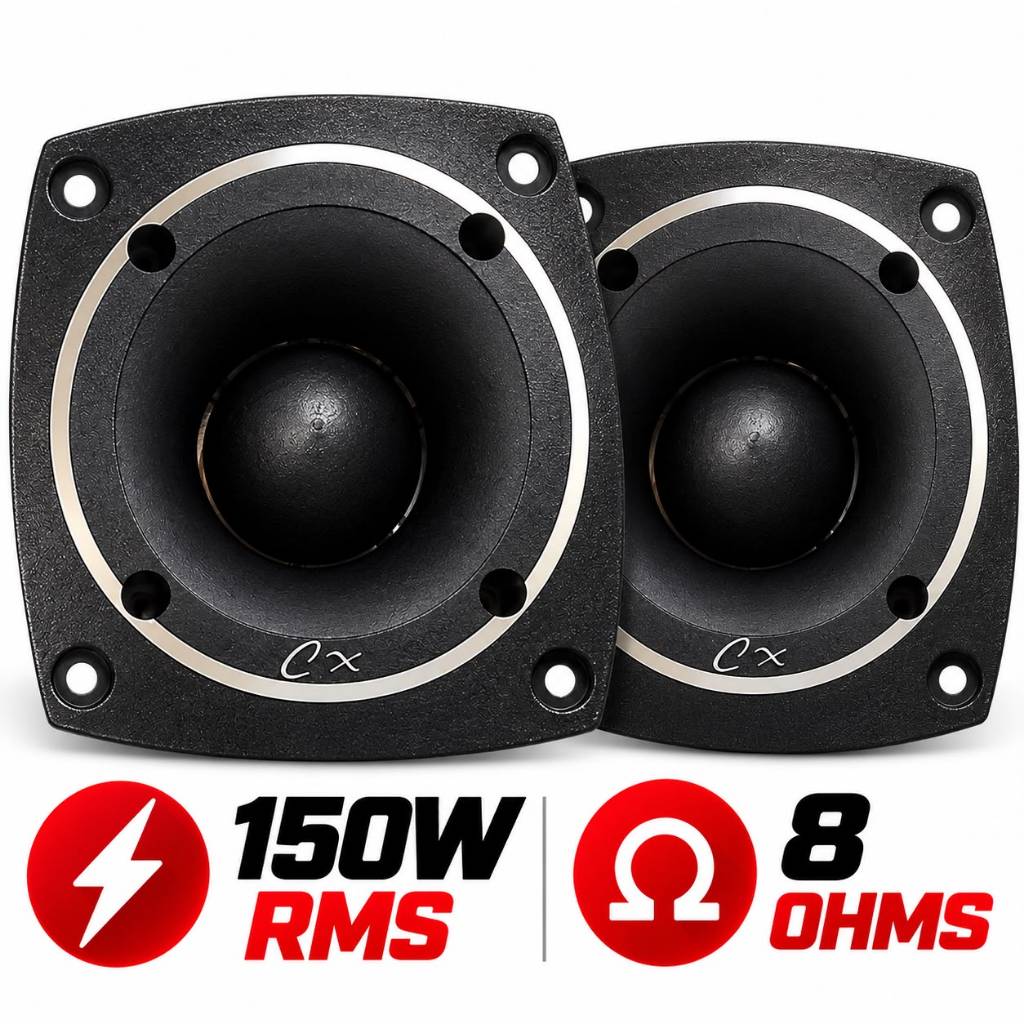 Kit 2 Super Tweeter Compet 150W RMS 8 Ohms Tuiter Tweeter Som Automotivo