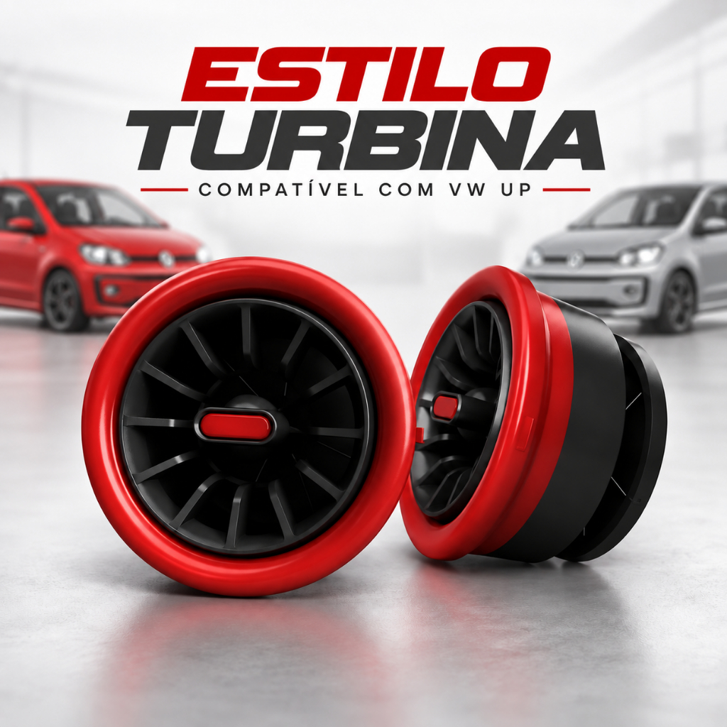 Kit 2 Difusores DE Saída de ar Painel VW UP Design Esportivo Turbina