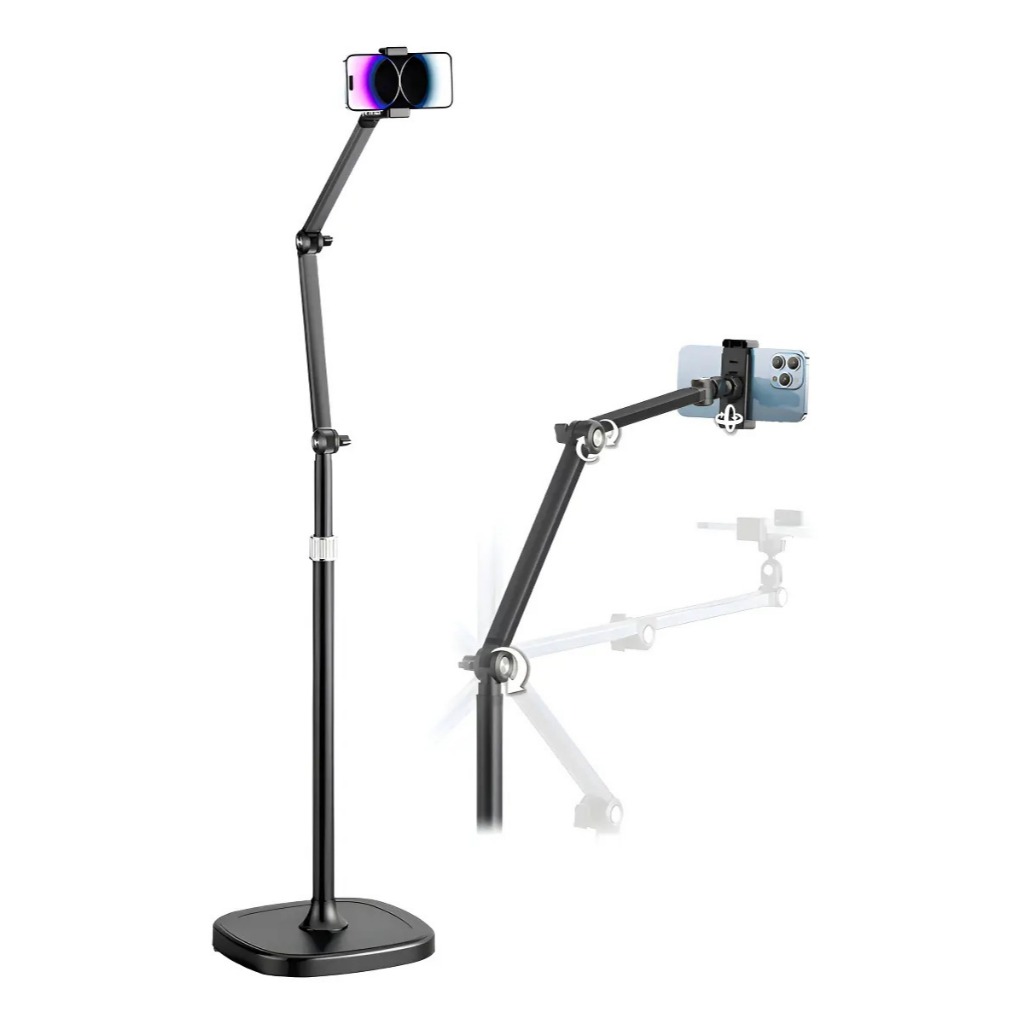 Suporte De Celular Articulado De Chão Pedestal Robusto Para Celular Chão Gravação Articulado Base Pesada Vídeos Forte