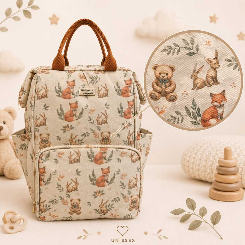 Mochila Bolsa Maternidade Mamãe Bebê Impermeável Porta mamadeira Fralda Creche Escola — imagem 2 de 2