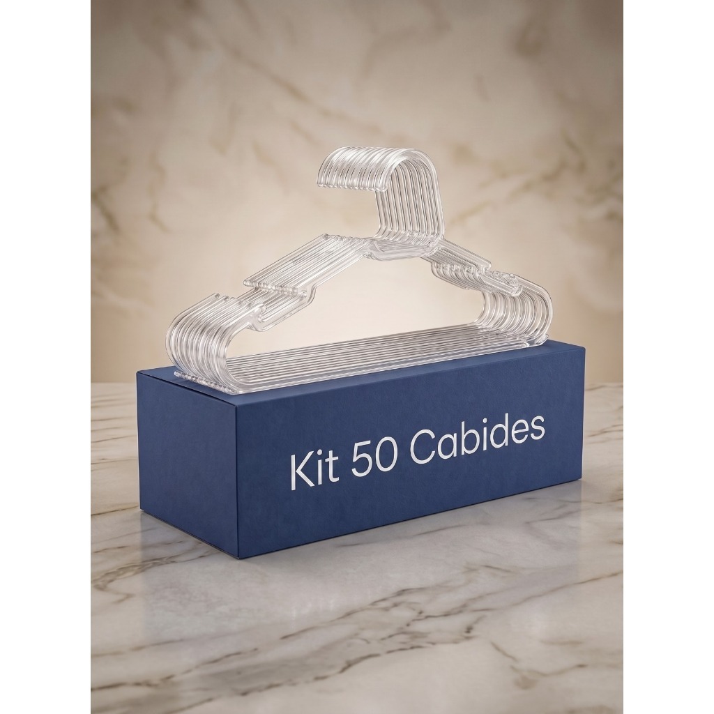 50 Cabides de Acrílico Transparente Organizador
