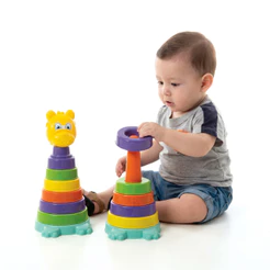 Brinquedo Educativo Empilhar Amigo Urso 7 Peças 23cm Criança 1 ano - Montar Montessori Coordenação Motora | QUEEN SHOP
