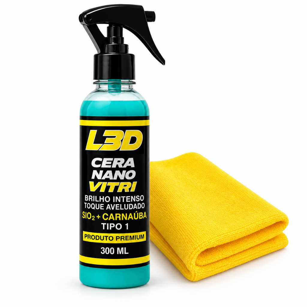 Cera Vitrificadora e Cristalizadora 300ml + Flanela – Brilho Espelhado + Proteção