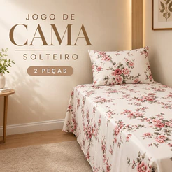 Jogo De Cama Solteiro 2 Peças 100% Poliéster.