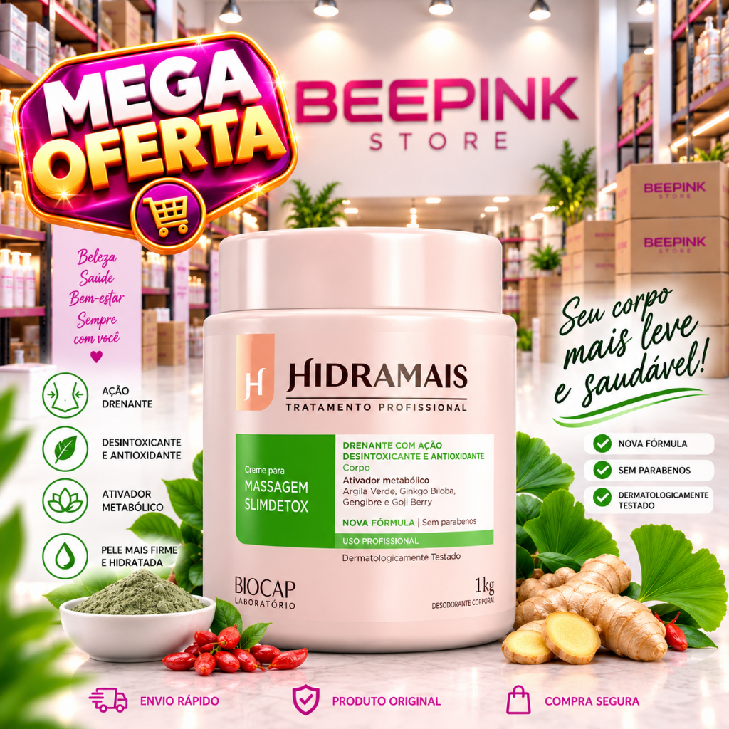 Creme Para Massagem SLIMDETOX 1kg Hidramais