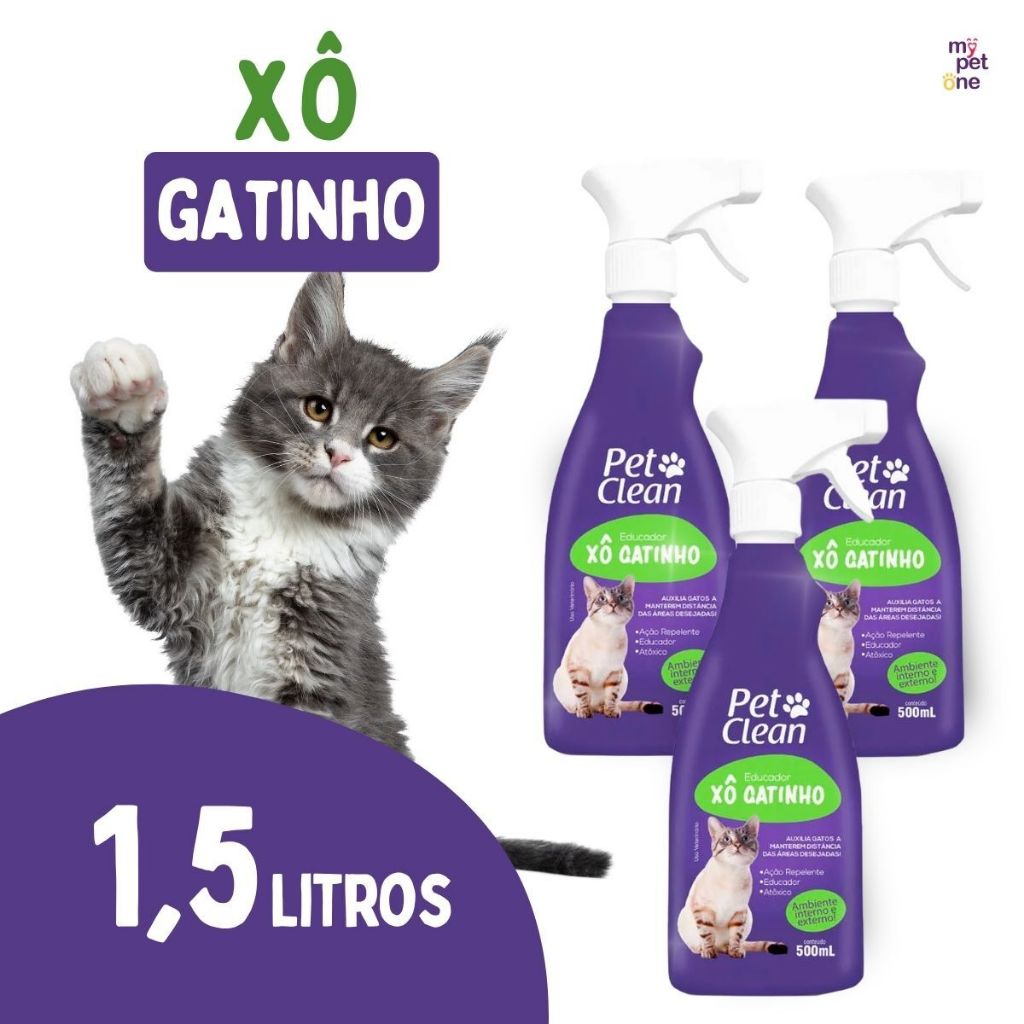 Kit 3 Xô Gatinho Pet Clean Educador - 500ml