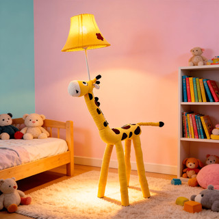 Abajur Infantil Vireon Girafa Safari Pelúcia 50cm E27 Bivolt Luminária Quarto Bebê