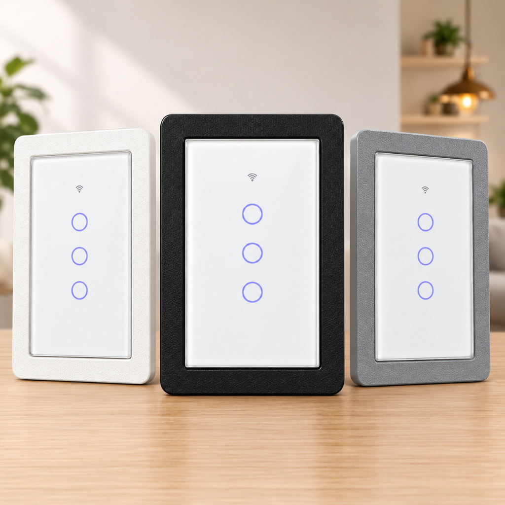 Moldura Slim para Interruptor Inteligente 4x2 Wi-Fi Touch Cobre Imperfeições da Parede - Acabamento Espelho Perfeito
