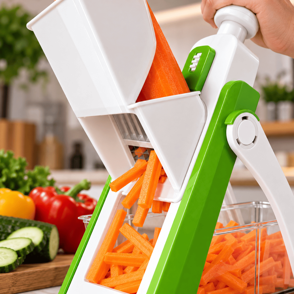 Fatiador Cortador de Legumes Multifuncional Ralador Batata Cenoura Pepino — imagem 2 de 2