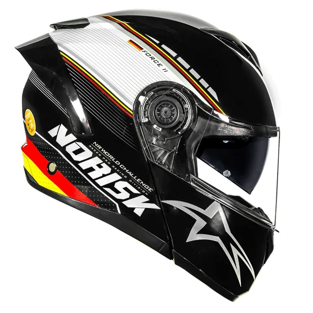 Capacete Moto Articulado Norisk Force II Alemanha Grand Prix Escamoteável Robocop Com Óculos Interno Original
