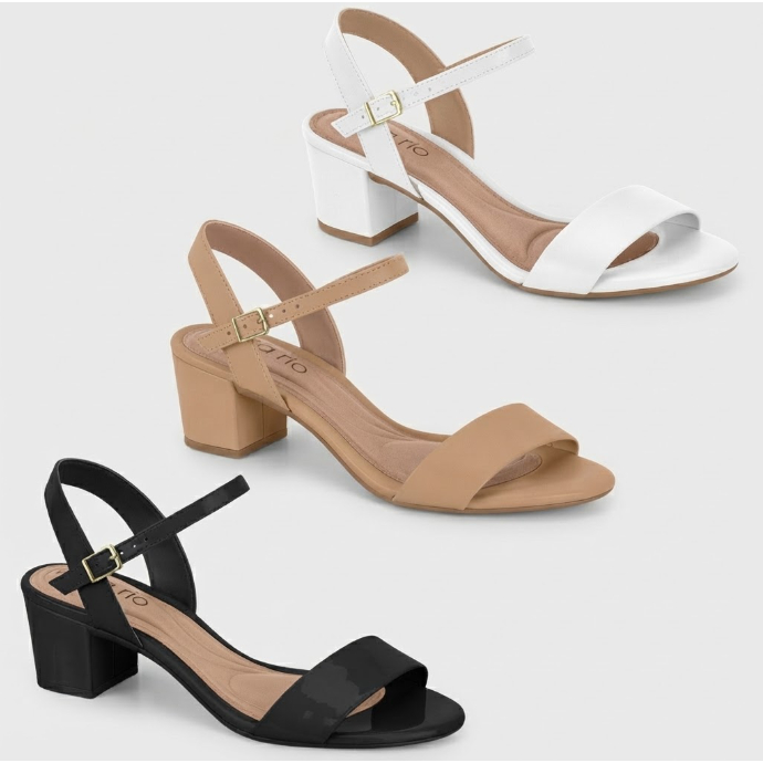 Sandália Feminina Beira Rio Salto Bloco Grosso Baixo Casual Conforto