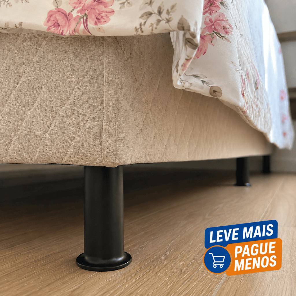 Kit 6 Pés Para Cama Box Casal Queen King Solteiro, Pé de cama bem resistente 12cm, Cama Fi