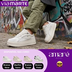 Tênis Feminino Via Marte Casual Urbano Moderno Sneekers Cadarço Antiderrapante 367001 Original