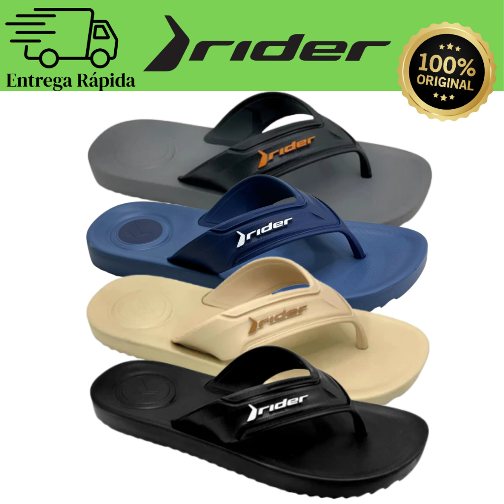 Chinelo Masculino Rider Trace Dedo Confortável Antiderrapante Palmilha Anatômica