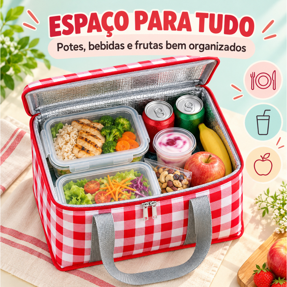 Bolsa Térmica ReutilizávelBolsa Térmica com ZíperBolsa para RefeiçãoBolsa Térmica GrandeLancheira Térmica