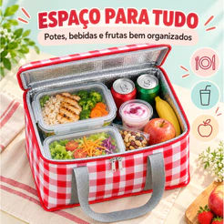 Bolsa Térmica ReutilizávelBolsa Térmica com ZíperBolsa para RefeiçãoBolsa Térmica GrandeLancheira Térmica