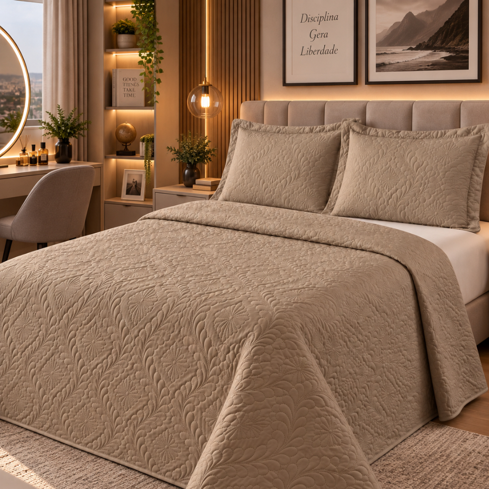 Kit Cobre Leito Luxo Para Cama Diversas Cores e Tamanhos - jgs