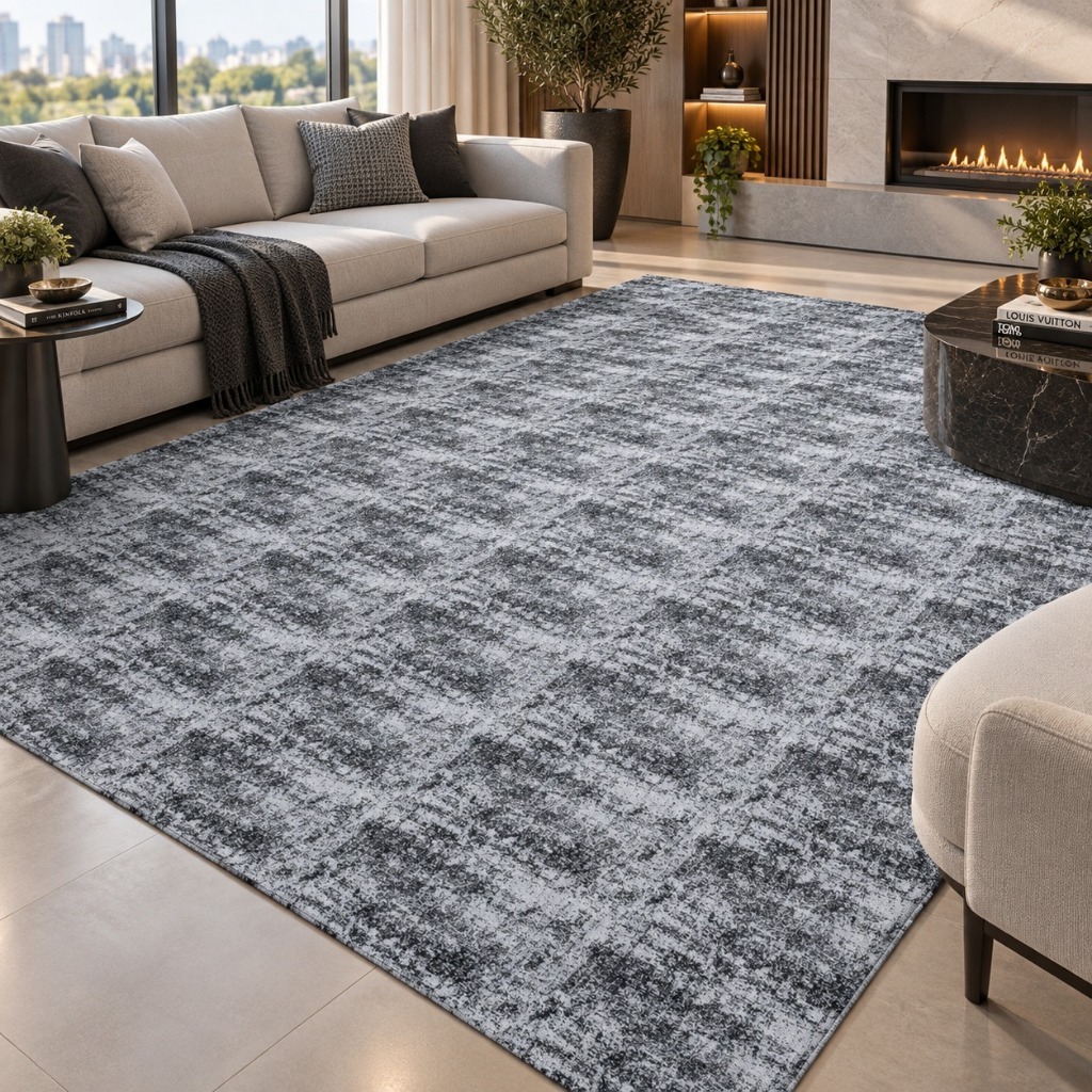 Tapete 3,50 M X 3,00 M Grande Com Antiderrapante Macio Para Escritório Quarto Sala Elegante Moderno