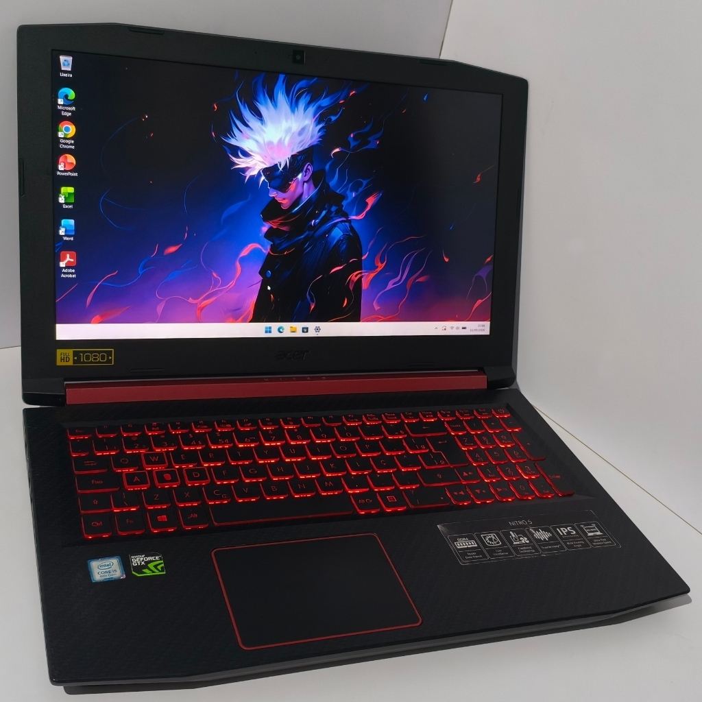 Notebook Acer Nitro 5, Core i5 8ª, GTX 1050, 16GB RAM, 256GB SSD+1TB HD, 15.6P FHD IPS, Windows 11