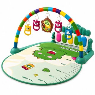 Tapete de Atividades Infantil/Bebê Com Musica, Piano e Arco E 5 Brinquedos Verde A Partir 2 Meses Atividade sensorial