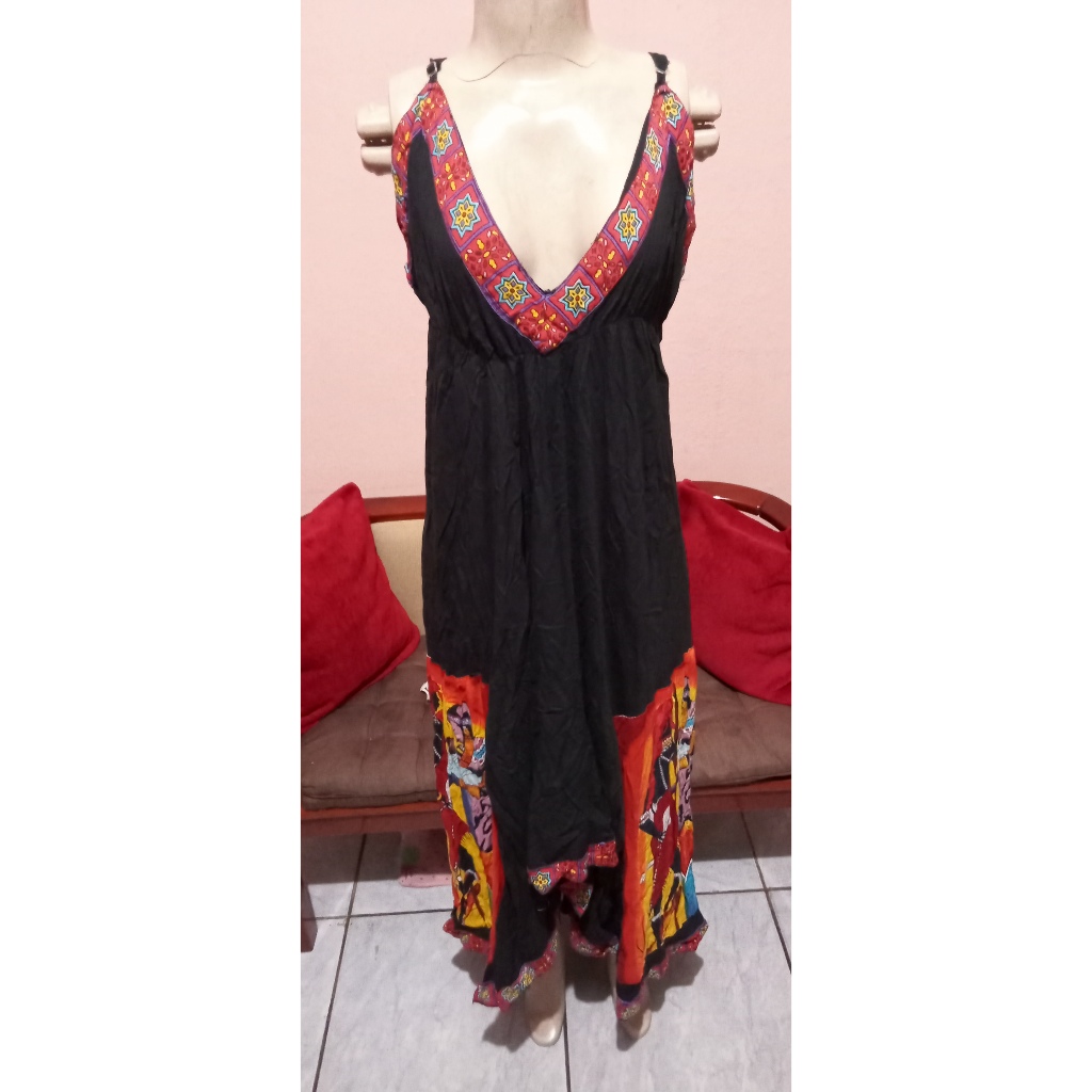 Vestido  Longo Feminino  Estampado florido  | roupas/tamanho M - modelo único-promoção moda evangélica -Outono/Festa
