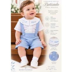 CONJUNTO INFANTIL BATIZADO MENINO BEBE 12 MESES